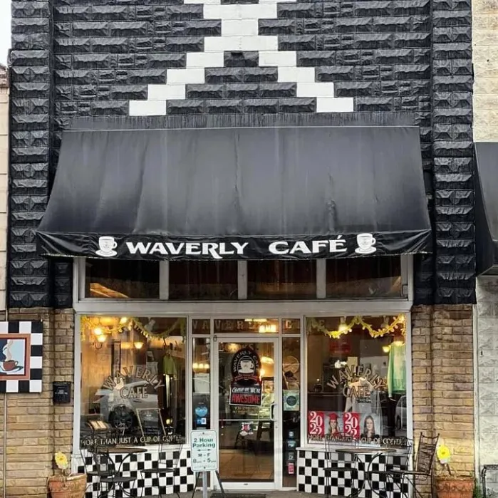 Entrance to Waverly Cafe at 123 N Court Square